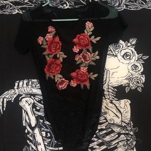 Mesh rose bodysuit